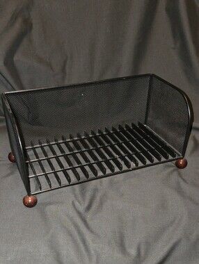 Black Wire Mesh Metal Desk Organizer Tissue Holder 10x5x5"